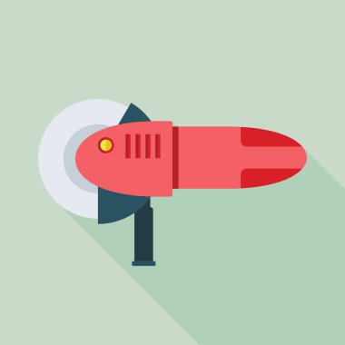 Açı değirmeni daire sembolü uzun gölge ile