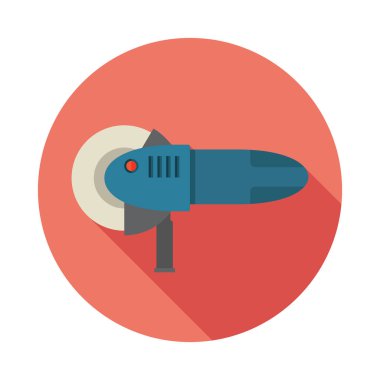 Açı değirmeni daire sembolü uzun gölge ile