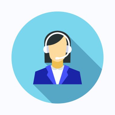 Çağrı Merkezi operatörü düz simgesi