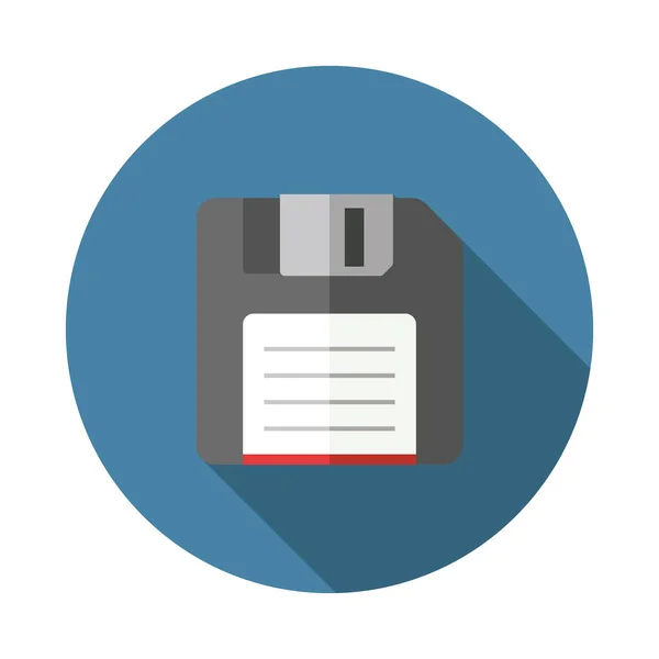 Vintage disket illüstrasyon uzun gölge ile düz grafik