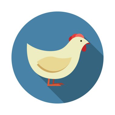 Uzun gölgeler ile tavuk simgesi