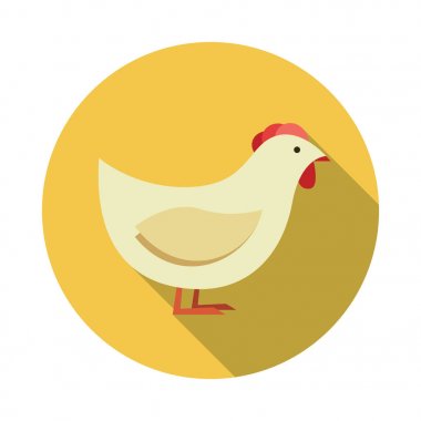 Uzun gölgeler ile tavuk simgesi