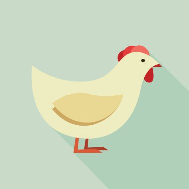 Uzun gölgeler ile tavuk simgesi