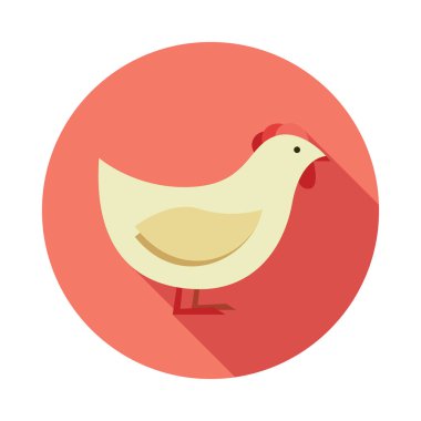 Uzun gölgeler ile tavuk simgesi