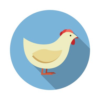 Uzun gölgeler ile tavuk simgesi