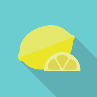 Uzun gölgeler ile limon düz simgesi