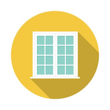 Uzun gölgeler ile pencere düz simgesi