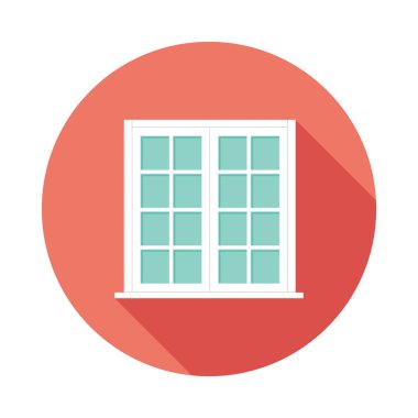 Uzun gölgeler ile pencere düz simgesi