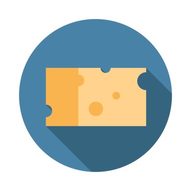 Bir parça peynir düz uzun gölgeler simgesiyle