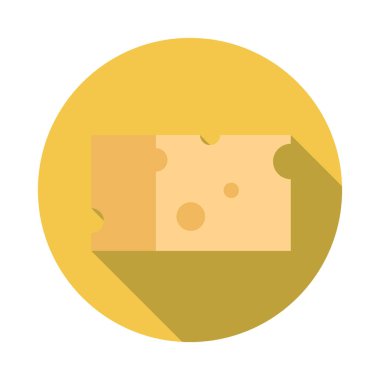 Bir parça peynir düz uzun gölgeler simgesiyle