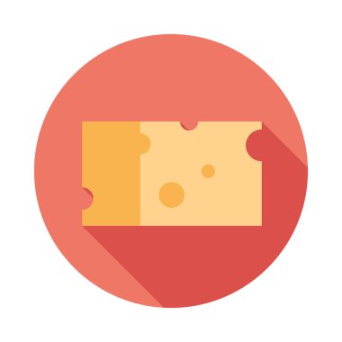 Bir parça peynir düz uzun gölgeler simgesiyle