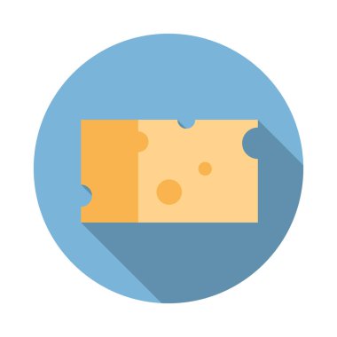 Bir parça peynir düz uzun gölgeler simgesiyle