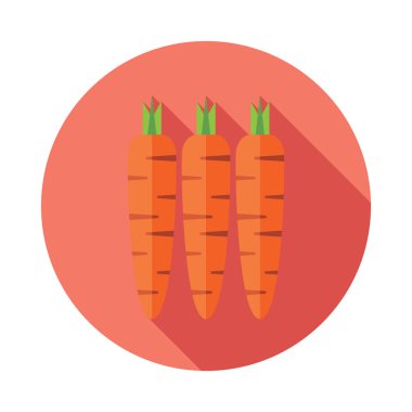 Uzun gölgeler ile havuç düz simgesi