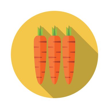 Uzun gölgeler ile havuç düz simgesi