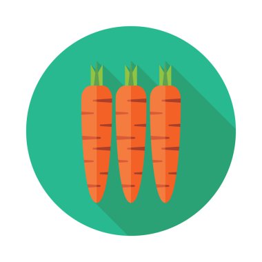 Uzun gölgeler ile havuç düz simgesi