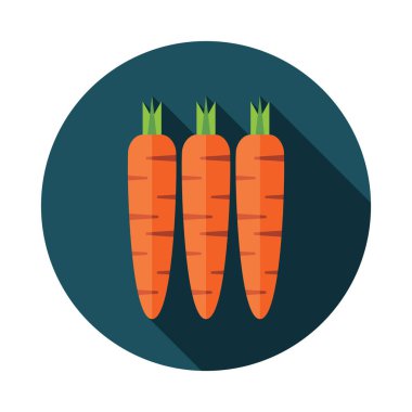 Uzun gölgeler ile havuç düz simgesi