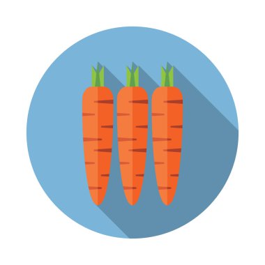 Uzun gölgeler ile havuç düz simgesi