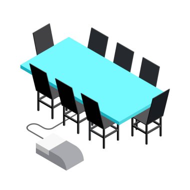 3D vektör izometrik office nesneleri