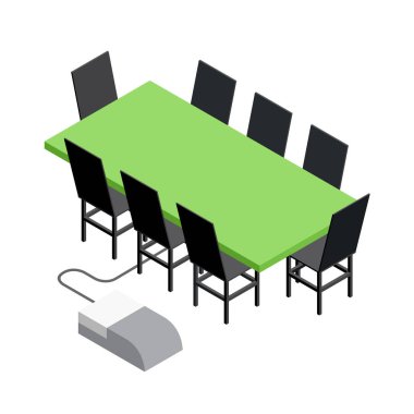 3D vektör izometrik office nesneleri