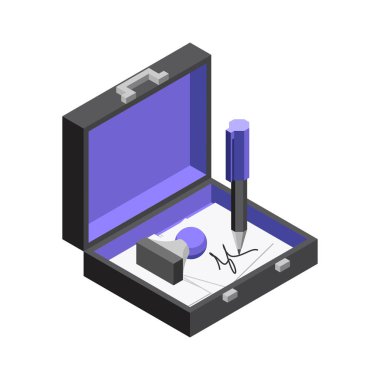 3D vektör izometrik office nesneleri