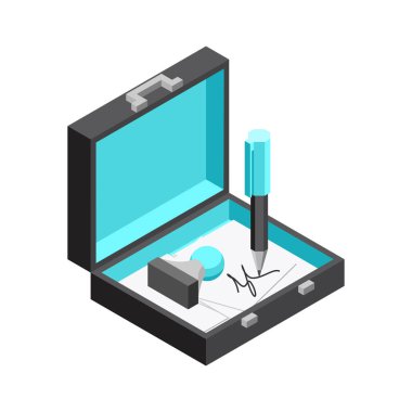 3D vektör izometrik office nesneleri