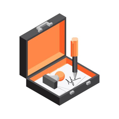 3D vektör izometrik office nesneleri