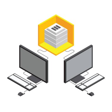 3D izometrik office nesneleri