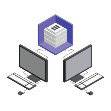 3D izometrik office nesneleri