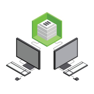 3D izometrik office nesneleri