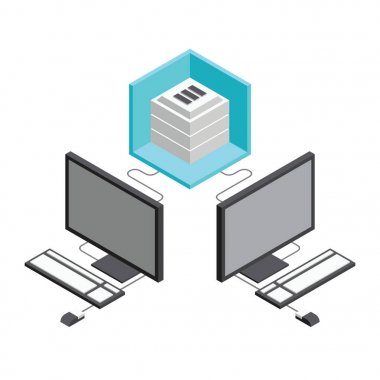 3D izometrik office nesneleri