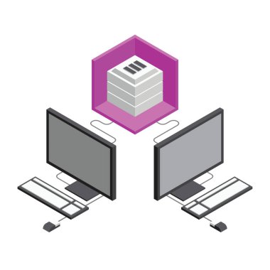 3D izometrik office nesneleri