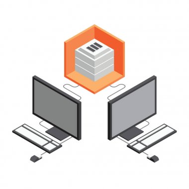 3D izometrik office nesneleri