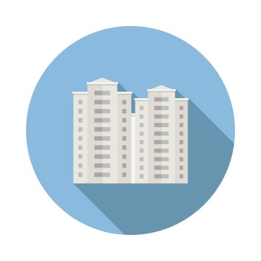 Bina uzun gölge düz simgesiyle