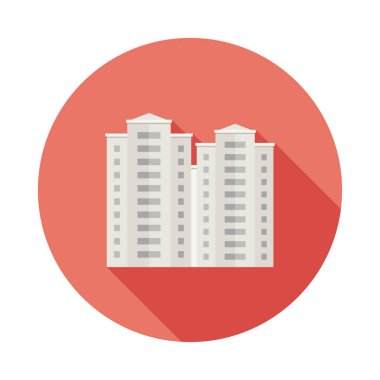 Bina uzun gölge düz simgesiyle