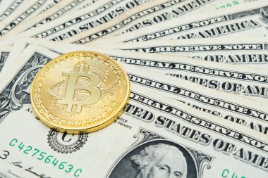 Bitcoin dolar faturaları arka plan üzerinde