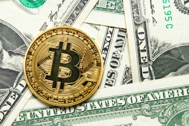 Bitcoin dolar faturaları arka plan üzerinde