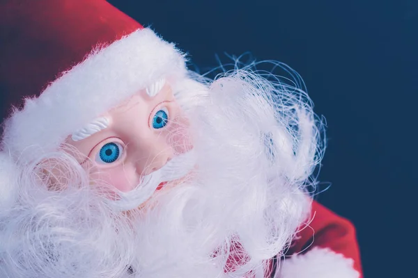 Santa Claus Doll Blue Background — Stock Photo, Image