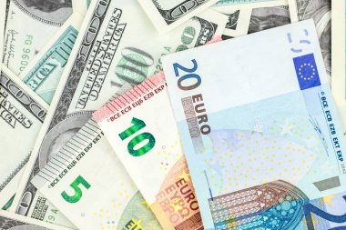 Euro banknot dolar faturaları arka plan üzerinde