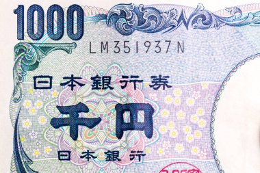 yakın çekim 1000 yen bill arka plan frontside