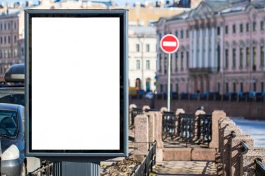 Sokak Billboard Mockup cityscape arka plan üzerinde