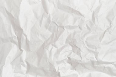 Beyaz buruşmuş kağıdın arka planı ve dokusu.