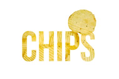 The word made up of chips next to one piece.