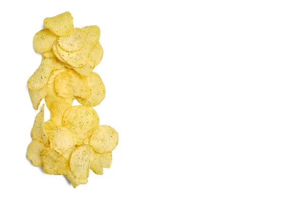 Wellpappe Chips Auf Weißem Hintergrund Isoliert Nahaufnahme — Stockfoto