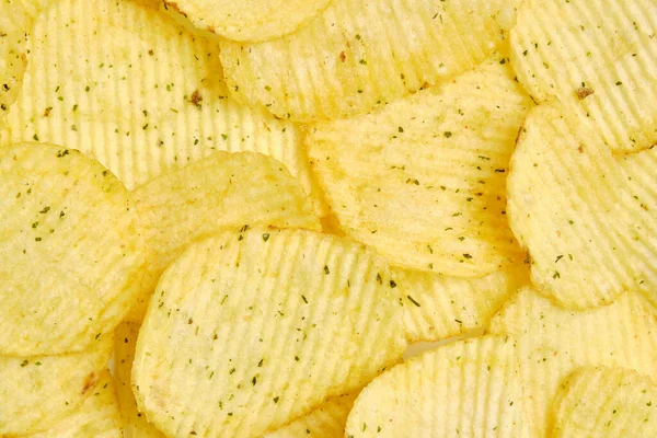Fluted Chips Som Konsistens Och Bakgrund Högst Upp Närbild — Stockfoto