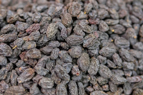 Contexte Texture Des Raisins Secs Noirs Gros Plan — Photo