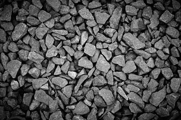 Crushed Stone Background Texture Black White Close — Stock Photo, Image