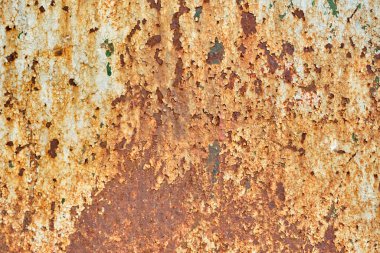 Texture and background of rusty iron with white paint. Close up. clipart