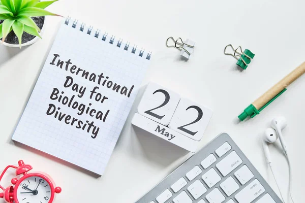 Tjugo Andra Internationella Dagen För Biologisk Mångfald Maj Månad Kalender — Stockfoto