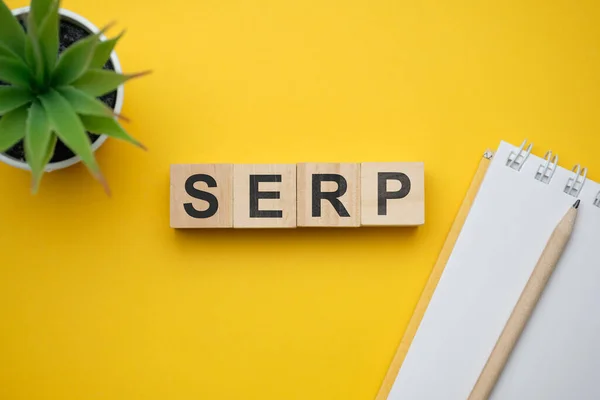 Moderní Marketing Buzzword Serp Search Engine Results Page Pohled Shora — Stock fotografie