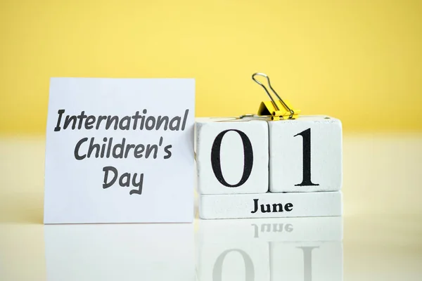 Παγκόσμια Ημέρα Των Παιδιών Πρώτο Μήνα Ιούνιο Ημερολόγιο Concept Για — Φωτογραφία Αρχείου